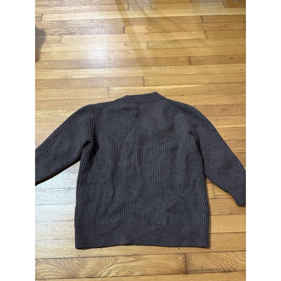 Babaton Aritizia Size S Pullover V-Neck Sweater 100% Merino Wool Brown - Picture 3 of 5